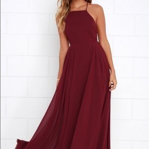 Lulu’s Mythical Kind of Red Wine Maxi Dress